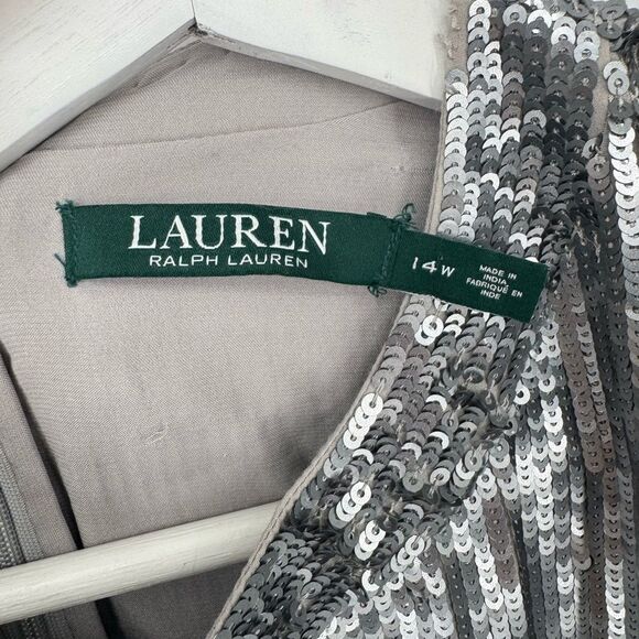 Lauren Ralph‎ Lauren Sequin Short Sleeve Shift Dress Size 14W NWT - Picture 8 of 9